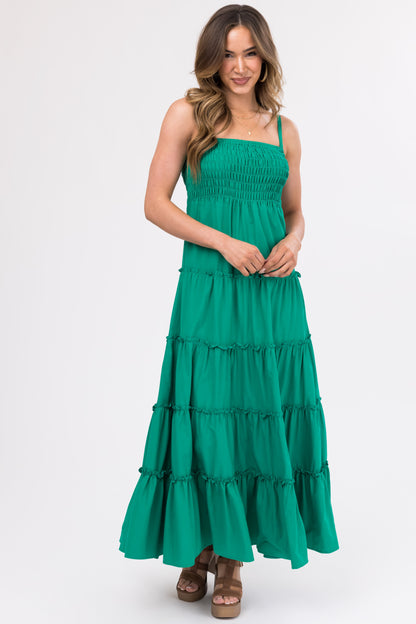 Jade Smocked Top Tiered Maxi Dress